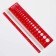 A ruler for determining the size of the KnitPro spokes, a rectangular red 10701