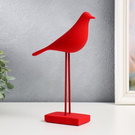 Souvenir Polystone "Bird - Long legs" Scarlet 23x17 cm-3