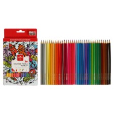Pencils of 36 colors Koh-I-Noor Teenage 3555, with a grinder, cardboard packaging, euro suspension