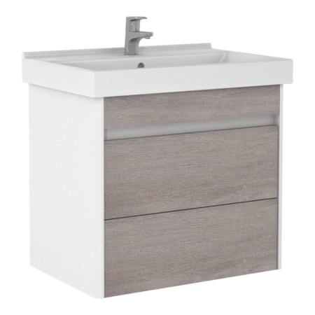 Domino Tumba UNO under the Fest 60 sink, suspended, with 2 upper boxes, gray oak, left/right