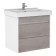 Domino Tumba UNO under the Fest 60 sink, suspended, with 2 upper boxes, gray oak, left/right