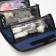 Cosmetic bag, 4 parts on zippers, blue color