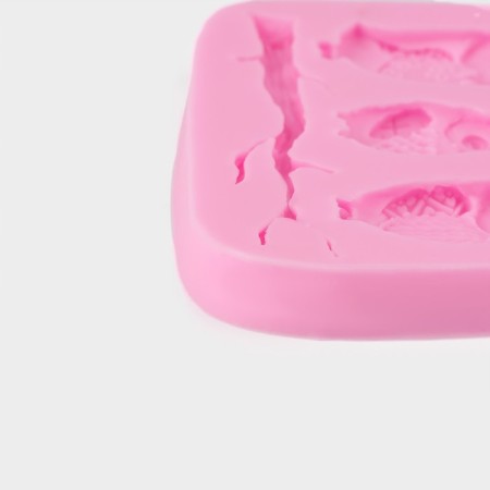 Mold Dolyana "Owls", silicone, 10 × 7 × 1.1 cm, color mix-3