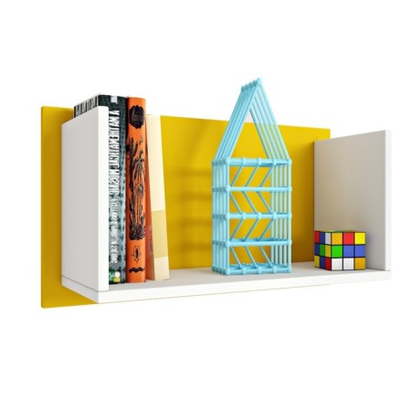Book regiment Polini Kids Mirum 5l 600, white/yellow color