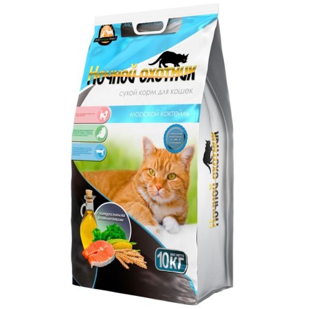 Dry food for premium cats "Night Hunter" Sea cocktail, 10 kg