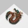 Brooch "Dragon" Bright, brown-green color in gold