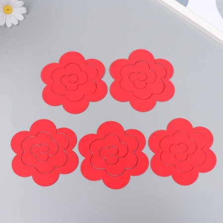 The workpiece of Foamiran "Flower Curly" 10x9.5 cm set 5 pcs. red-3