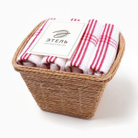 A set of decorative napkins Ethel Red 30x30cm., 4pcs, 100%HL.-7