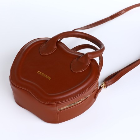Bag Women's Cross-Bodi with a zipper, brown color-10