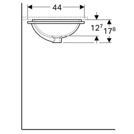 GEBERIT VARIFORM sink 500.762.01.2, 53 x 40 cm, without opening for the mixer, white color 743831-1