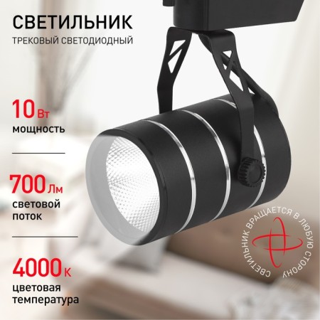 Single -phase track lamp TR3 - 10 BK COB 10W 4000k 700lm black-1