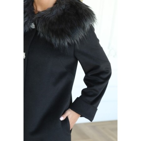 Female coat, size 42, black color-4