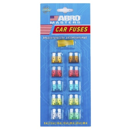 ABRO fuses set, flag, with an extractor, 10 pcs