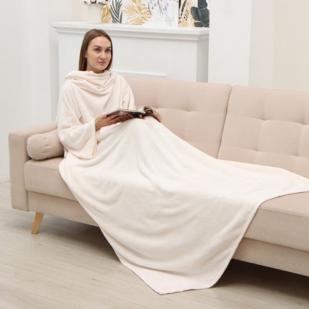 Blave with sleeves of Ethel-minor 150*200 cm, 100% p/e, coral-flis 220 g/m2