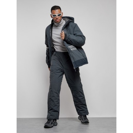 Male winter ski costume, size 54, dark gray color-22