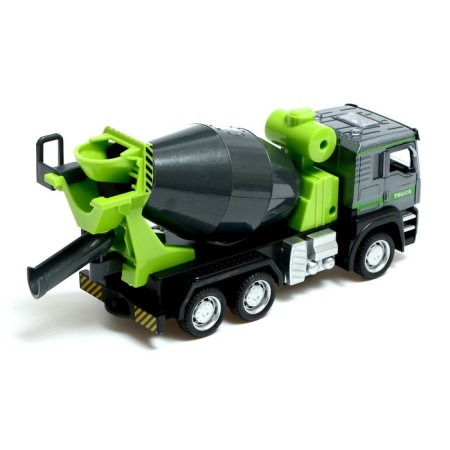 Metal “concrete” truck, inertia, light and sound, mobile parts-3