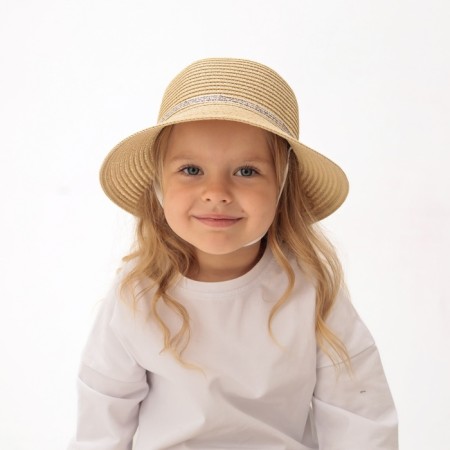 Hat for the girl Minaku "Bunny", Milk color, Rr. 52