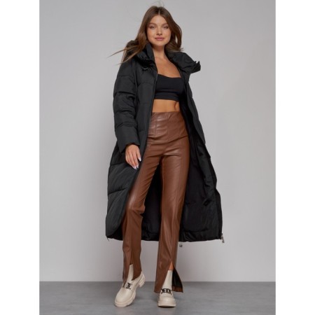 Coat insulated winter female, size 42, black color-11