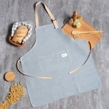 Apron of the Dolyana with a pocket, central blue, 70*65 ± 4cm, 100% HL, mobble
