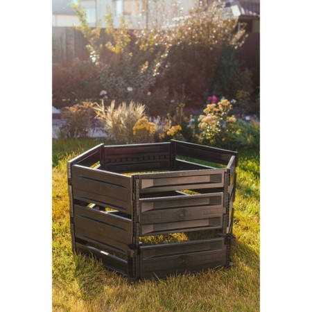 Plastic composter, 600 l, 125 × 105 × 70 cm, black-8