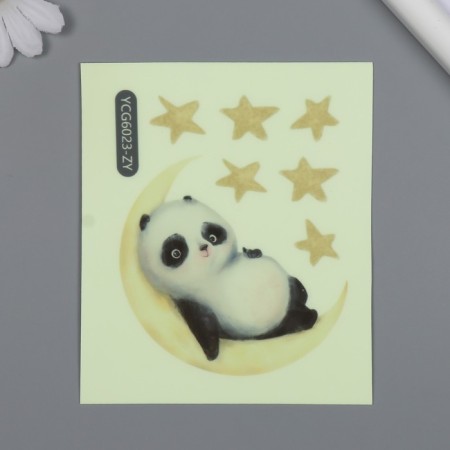 The plastic sticker glows in the darkness for the Panda switch for a month 10x12 cm-3