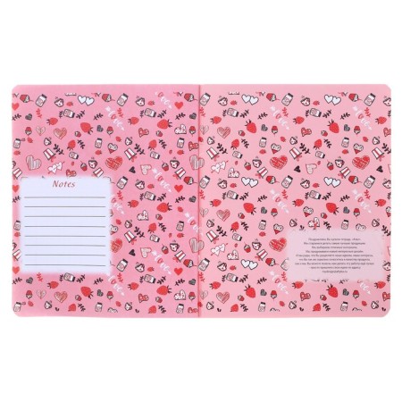 Notebook of 48 sheets in the cage "Romance", cover coated cardboard, selective varnish, foil, kongrev, mix-3