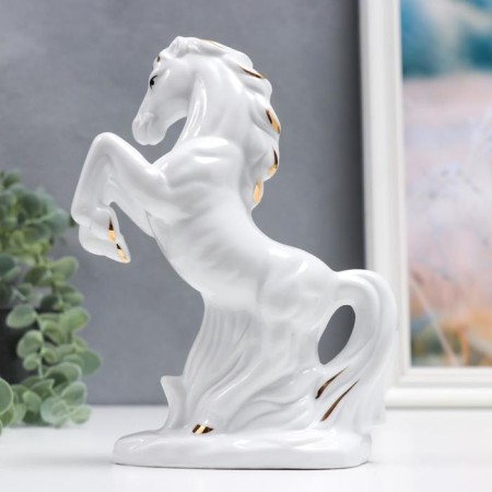 Souvenir ceramics "White Horse" 18 cm-3