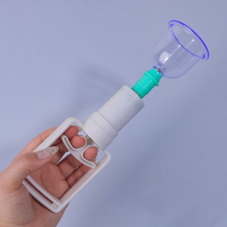 A set of vacuum can for massage, 12 pcs, blue/transparent color-4
