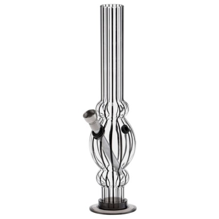 Bong, H-26 cm, "oval ring", acrylic, black