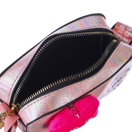 Children's bag with a zipper, 6x11x13 cm, adjustable belt, pink mix-9