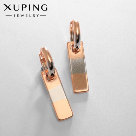 Earrings Metal Xuping Medallion, Color Silver-Bonde