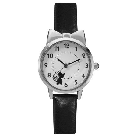 Women's watch "cat", d-2.8 cm, black strap-1