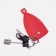 Key, length 11.5 cm, ring, red color