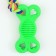 Chewing toy with a rope "Bone on a leash", 9.5 cm, green