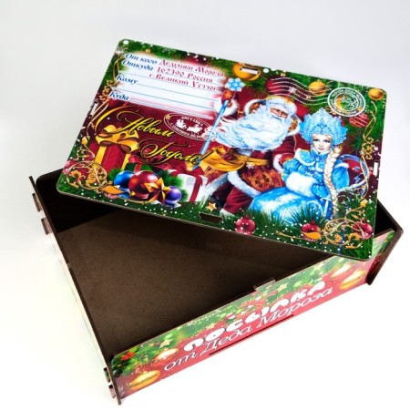 Self -Assembly box "Red New Year", large, 28 x 19.5 x 11 cm-4
