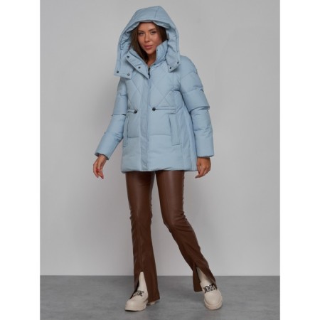 Winter jacket female, size 50, blue color-6
