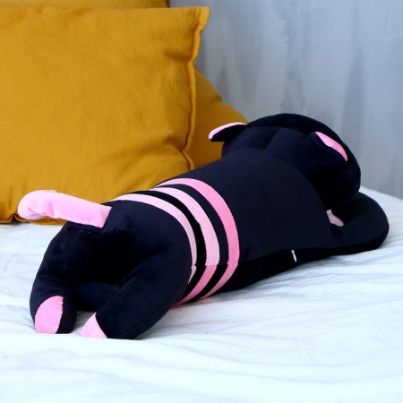 Soft toy-podushka "cat", 70 cm, black-pink color-1