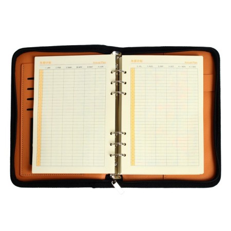 Organizer on the rings A5, 96 sheets in a ruler, on a zipper from 3 sides, leatherette, with a calculator, mix-3