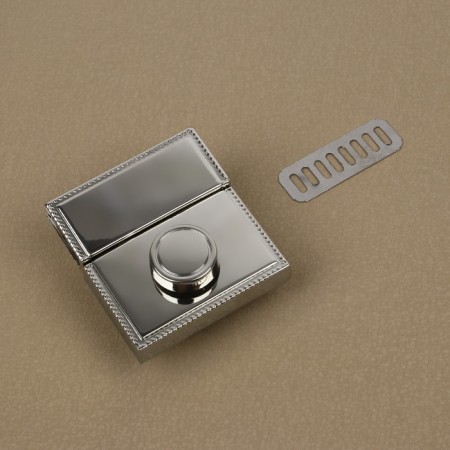 Bag's fastener 4.3 × 4.7 cm, silver color-2