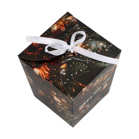 New Year. Bonbonniere, New Year's gift packaging "Happy New Year", 7.5 × 8 × 7.5 cm.-3