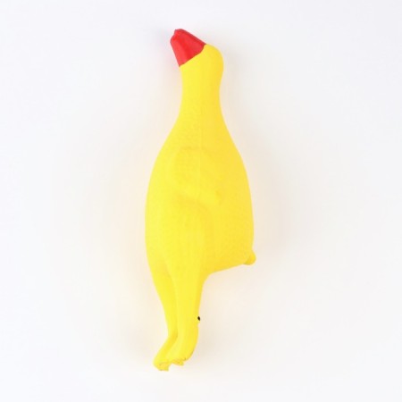 Brying toy for dogs from latex "Goose", 19 cm, yellow-1