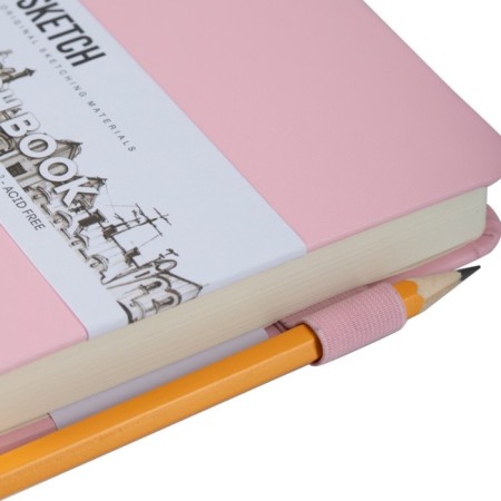 Sketchmarker sketchbook, 210 x 300 mm, 80 sheets, solid leather cover, pink, block 140 g/m2-5