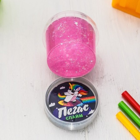 Slime "Pegas" broken glass, pink 90 g-1