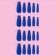 Patch nails, 24 pcs, ballerina shape, matte blue color
