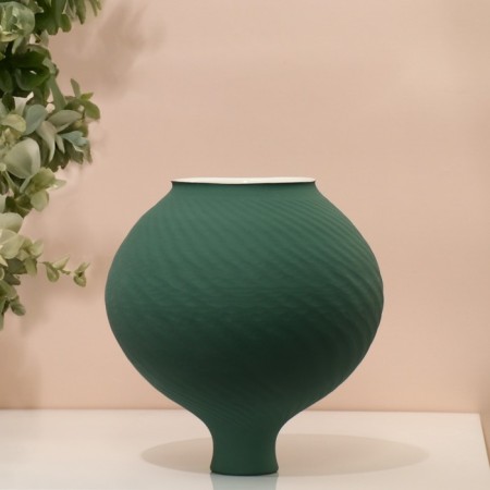 Vase for flowers decorative "Toledo" color jade 20 x 14 x 14 cm-3