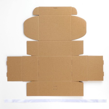 Gift folding box, packaging, “craft, white tape”, 22 x 16.5 x 10 cm-6