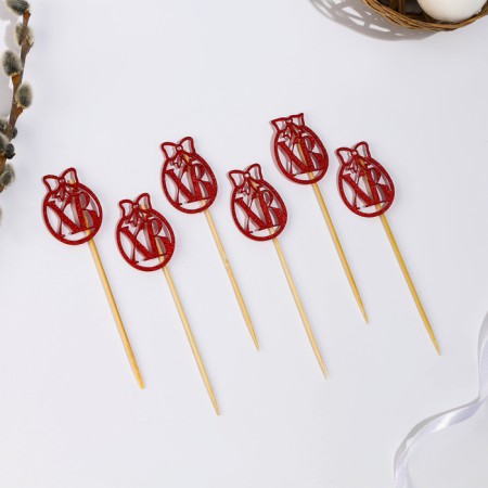 Skewers XV, 12.5 cm, red color, set 6 pcs.-2