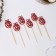 Skewers XV, 12.5 cm, red color, set 6 pcs.