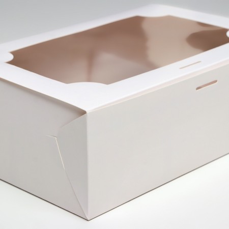 Box for 6 cakes, white, 24 x 16 x 8-2