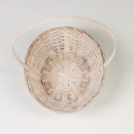 Wicker basket, 19x5 cm, white, bamboo-3